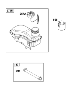 Fuel Supply Group Diagram and Parts List for 104M0B-0205-H5 100000 - 19Z999 Briggs and Stratton Engine